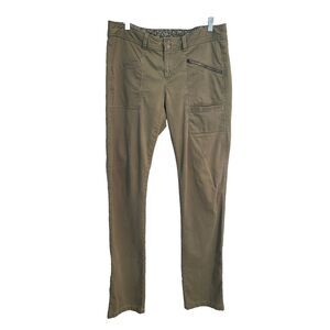 Athleta Green Utility Cargo Pants Womens 12 Tall Gorpcore Y2K Stretch Granola